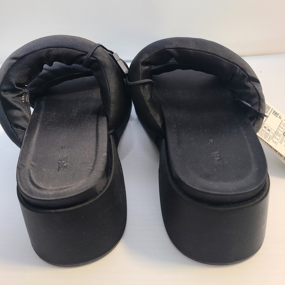 ZARA PADDED STRAP FLATFORM SANDALS  BLACK SIZE 8 | 1344/110 - Picture 14 of 14